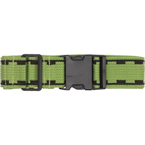 Koffergurt FIX , grün, rot, schwarz, Polypropylen / ABS, 180,00cm x 5,00cm (Länge x Breite), Bild 2