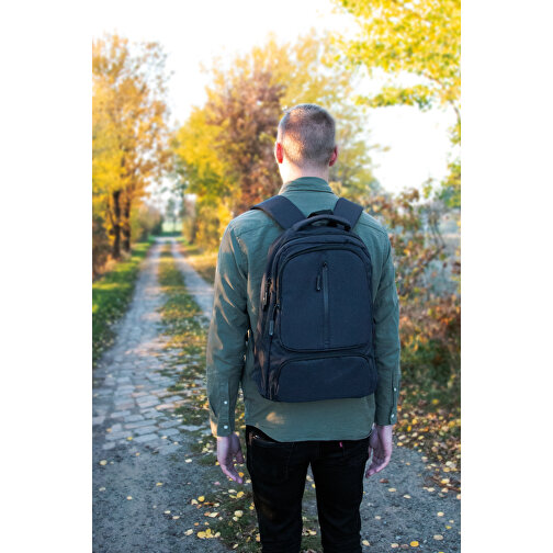 Rucksack AMSTERDAM , schwarz, 300D Rip-Stop Polyester, 30,00cm x 43,00cm x 15,50cm (Länge x Höhe x Breite), Bild 16