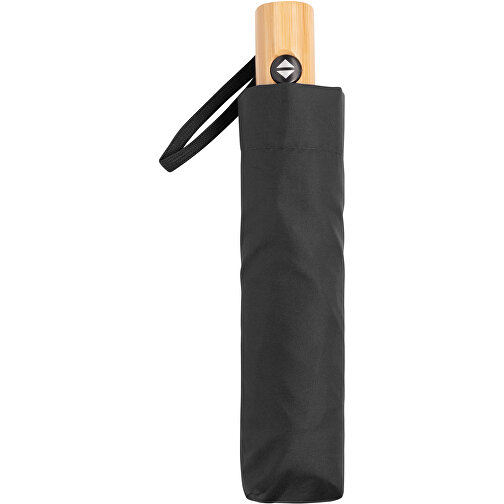 Vollautomatischer Windproof-Taschenschirm CALYPSO , schwarz, Holz / Metall / Polyester, , Bild 3