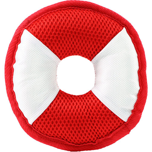Hundespielzeug Flying Disc , weiß/rot, Polyester, Polyesterfasern, Polyesterfilz, 16,00cm x 2,70cm x 16,00cm (Länge x Höhe x Breite), Bild 1
