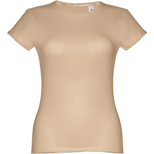 THC SOFIA. Tailliertes Damen-T-Shirt , hellbraun, 100% Baumwolle, L, 64,00cm x 1,00cm x 47,00cm (Länge x Höhe x Breite), Bild 1