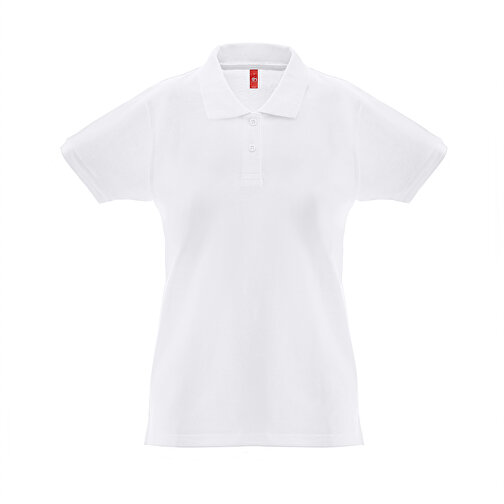 THC MONACO WOMEN WH. Kurzarm-Poloshirt Für Damen Aus Kardierter Baumwolle , weiß, Baumwolle, XXL, 70,00cm x 1,00cm x 55,00cm (Länge x Höhe x Breite), Bild 1