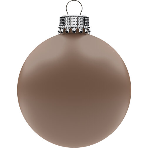 Bola de árbol de Navidad mediana 66 mm, corona plateada, mate, Imagen 1