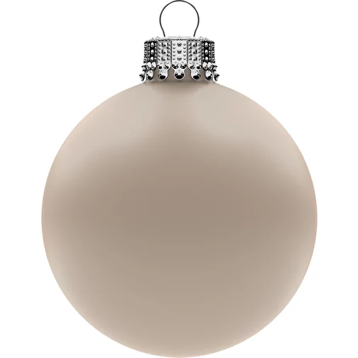 Boule de Noël moyenne 66 mm, couronne argentée, mate, Image 1