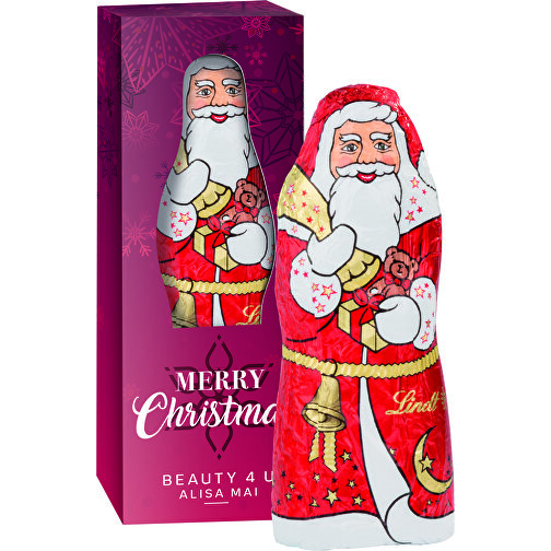 Lindt Weihnachtsmann 40 G , Lindt, Werbebox aus weißem Karton, 2,90cm x 11,20cm x 4,10cm (Länge x Höhe x Breite), Bild 1