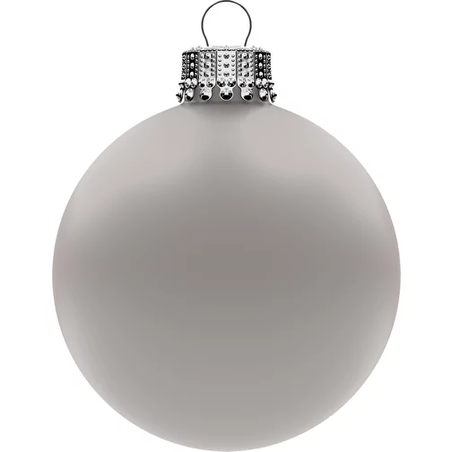 Boule de Noël moyenne 66 mm, couronne argentée, mate, Image 1