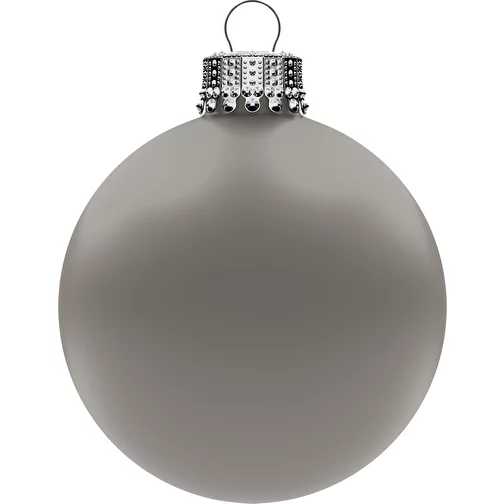 Boule de Noël moyenne 66 mm, couronne argentée, mate, Image 1