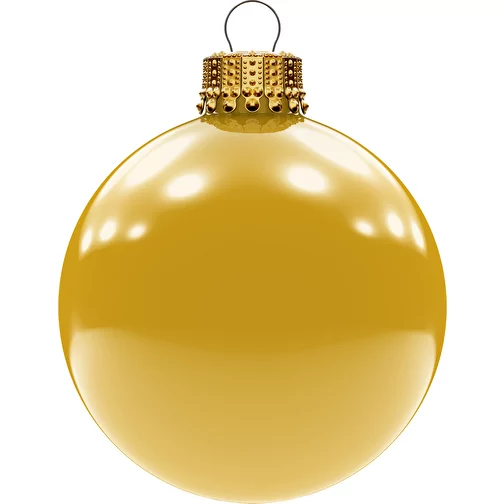 Boule de Noël moyenne 66 mm, couronne dorée, brillante, Image 1