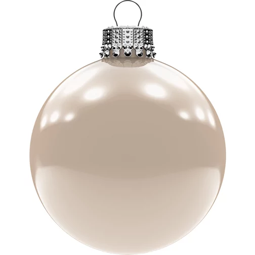 Petite boule de Noël 57 mm, couronne argentée, brillante, Image 1