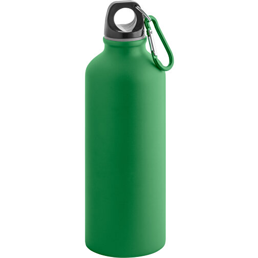 COLLINA. Aluminiumflasche Mit Karabiner 550 Ml , grün, Aluminium, 1,00cm (Höhe), Bild 1