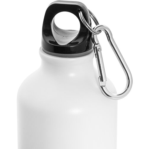 COLLINA. Aluminiumflasche Mit Karabiner 550 Ml , weiß, Aluminium, 1,00cm (Höhe), Bild 2