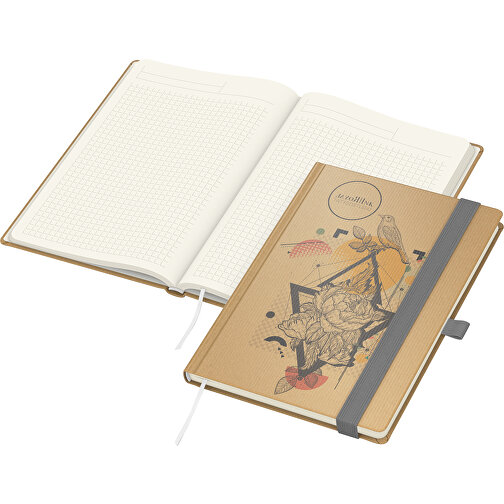 Notesbog Match-Book Cream Beseller Natura brown A5, sølvgrå, Billede 1