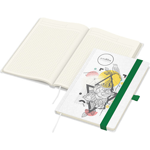 Notizbuch Match-Book Creme Beseller Natura Individuell A5, Grün , grün, 21,00cm x 14,80cm (Länge x Breite), Bild 1