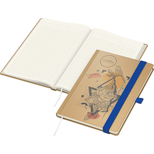 Carnet de notes Match-Book Creme Beseller Natura brun A5, bleu moyen, Image 1