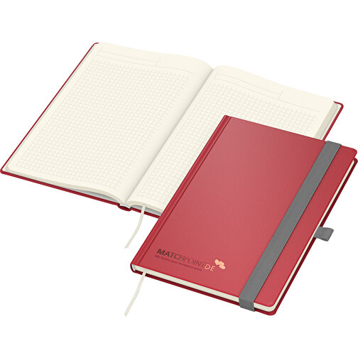 Notizbuch Vision-Book Creme Bestseller A5, Rot Inkl. Kupferprägung , rot, kupfer, 21,00cm x 14,80cm (Länge x Breite), Bild 1