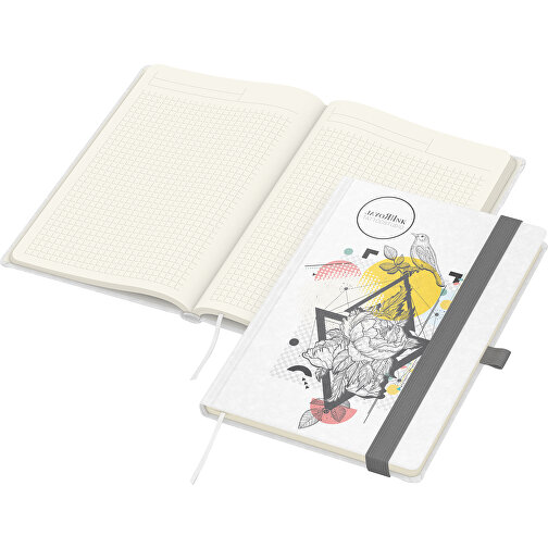 Notesbog Match-Book Cream Beseller Natura individual A4, sølvgrå, Billede 1