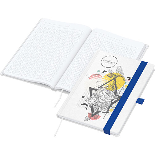 Notizbuch Match-Book White Bestseller A5 Natura Individuell, Mittelblau , mittelblau, 21,00cm x 14,80cm (Länge x Breite), Bild 1