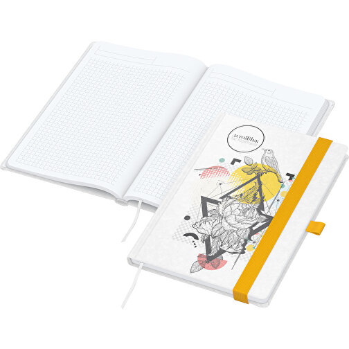 Notizbuch Match-Book White Bestseller A4 Natura Individuell, Gelb , gelb, 29,70cm x 21,00cm (Länge x Breite), Bild 1