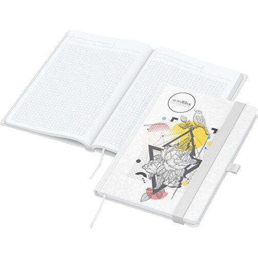 Notizbuch Match-Book White Bestseller A4 Natura Individuell, Weiß , weiß, 29,70cm x 21,00cm (Länge x Breite), Bild 1
