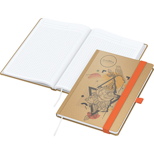 Notebook Match-Book White bestseller A4, Natura brown, orange, Bild 1