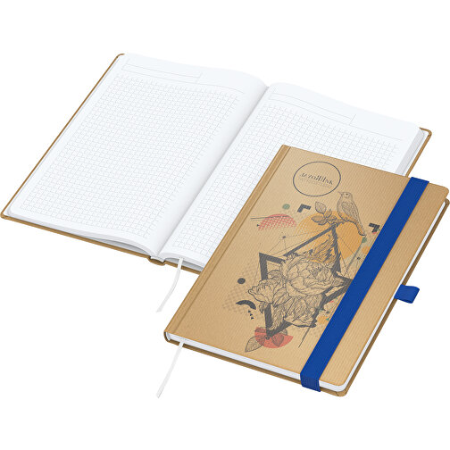 Notesbog Match-Book White bestseller A4, Natura brown, medium blue, Billede 1