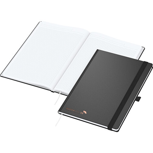 Notebook Vision-Book White bestseller A4, svart inkl. kopparprägling, Bild 1