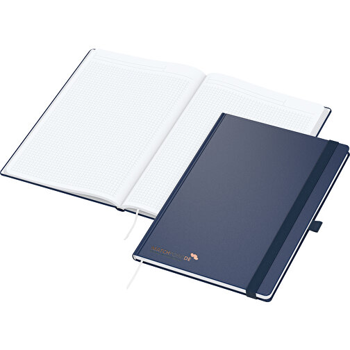 Notebook Vision-Book White bestseller A4, mörkblå inkl. kopparprägling, Bild 1