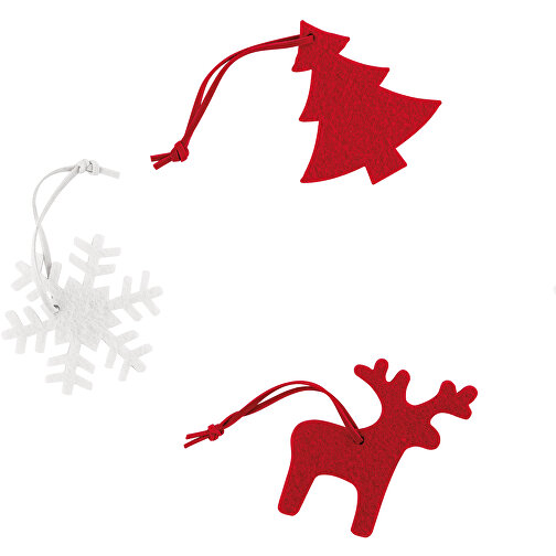 ZERMATT. Weihnachtsfiguren Zum Aufhängen , rot, Filz, 5,00cm (Höhe), Bild 2