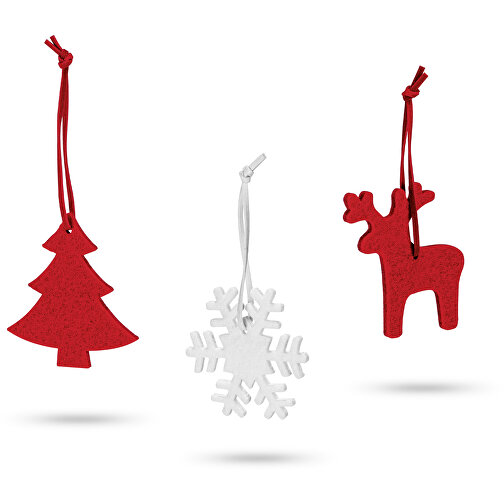 ZERMATT. Weihnachtsfiguren Zum Aufhängen , rot, Filz, 5,00cm (Höhe), Bild 3