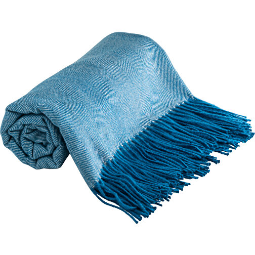 SMOOTH. Decke Aus 100% Acryl Mit Einem Band Für Personalisierungskarte , blau, 1,00cm (Höhe), Bild 2