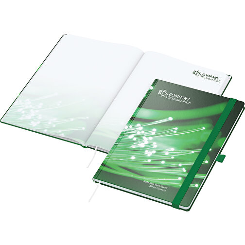 Notizbuch In-Book Round Bestseller A4, Matt-individuell, Grün , grün, 29,70cm x 21,00cm (Länge x Breite), Bild 1