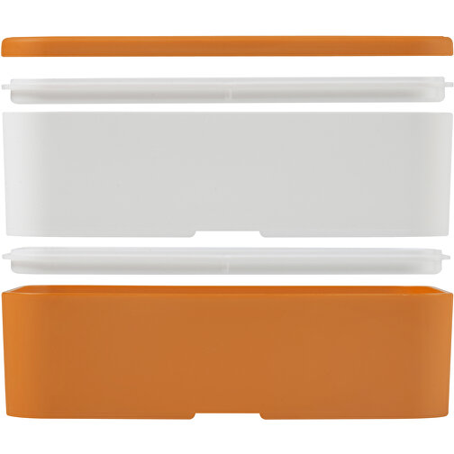 MIYO Doppel-Lunchbox , orange / weiss / weiss, PP Kunststoff, 18,00cm x 11,30cm x 11,00cm (Länge x Höhe x Breite), Bild 7