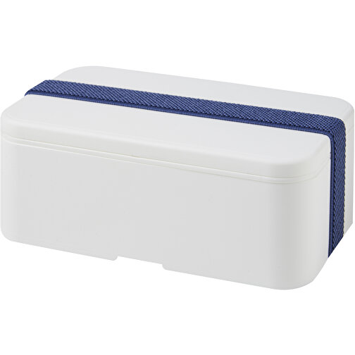 MIYO Lunchbox , weiß / blau, PP Kunststoff, 18,00cm x 6,00cm x 11,00cm (Länge x Höhe x Breite), Bild 1