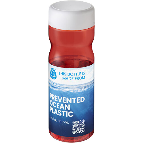 H2O Active® Eco Base 650 Ml Sportflasche Mit Drehdeckel , rot / weiss, PCR Kunststoff, PP Kunststoff, 20,60cm (Höhe), Bild 2