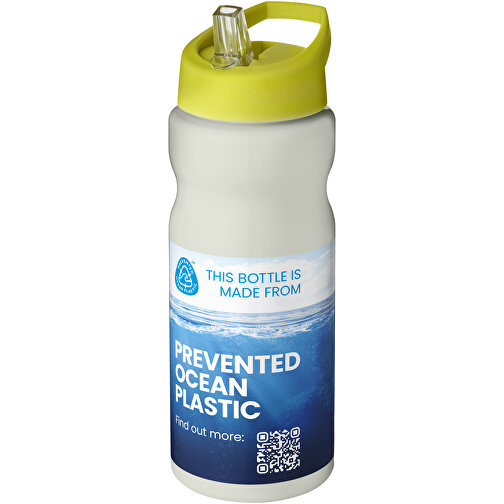 H2O Active® Eco Base 650 Ml Sportflasche Mit Ausgussdeckel , elfenbeinweiß / limone, PCR Kunststoff, 72% PP Kunststoff, 17% SAN Kunststoff, 11% PE Kunststoff, 21,80cm (Höhe), Bild 2