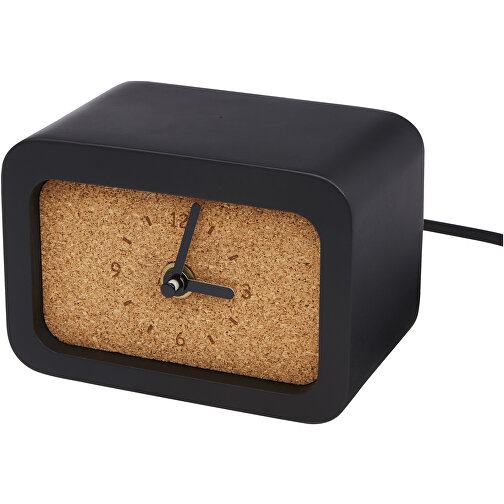 Reloj de sobremesa con cargador inalámbrico de piedra caliza 'Momento', Imagen 1