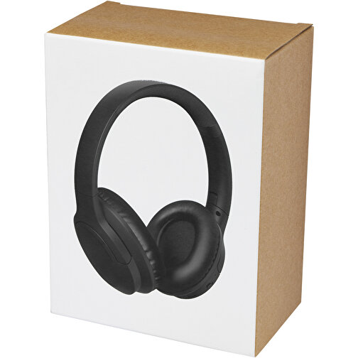 Loop Bluetooth®-Kopfhörer Aus Recyceltem Kunststoff , schwarz, Recycelter ABS Kunststoff, 19,00cm x 8,60cm x 16,80cm (Länge x Höhe x Breite), Bild 3