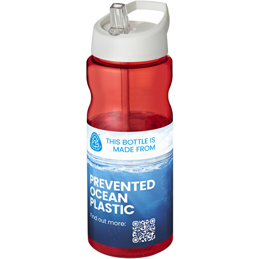 H2O Active® Eco Base 650 Ml Sportflasche Mit Ausgussdeckel , rot / weiß, PCR Kunststoff, 72% PP Kunststoff, 17% SAN Kunststoff, 11% PE Kunststoff, 21,80cm (Höhe), Bild 2
