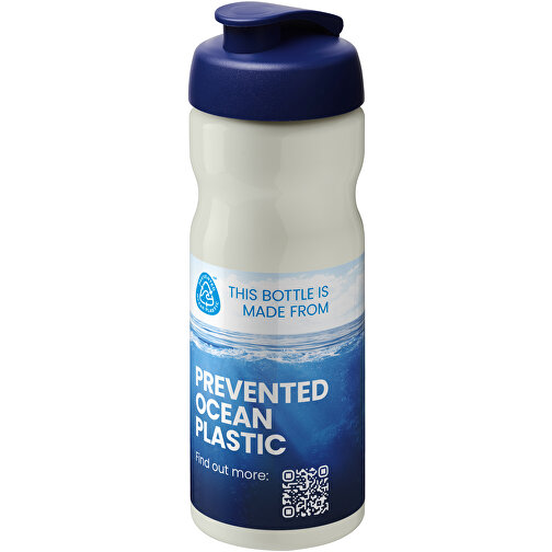 H2O Active® Eco Base 650 Ml Sportflasche Mit Klappdeckel , elfenbeinweiß / blau, PCR Kunststoff, PP Kunststoff, 22,10cm (Höhe), Bild 2