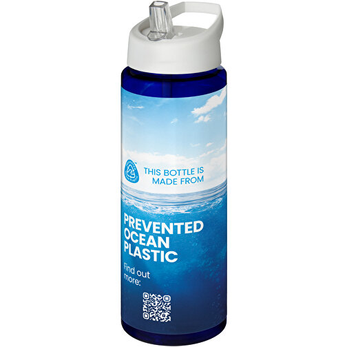 H2O Active® Eco Vibe 850 Ml Sportflasche Mit Ausgussdeckel , blau / weiss, PCR Kunststoff, 72% PP Kunststoff, 17% SAN Kunststoff, 11% PE Kunststoff, 24,20cm (Höhe), Bild 2