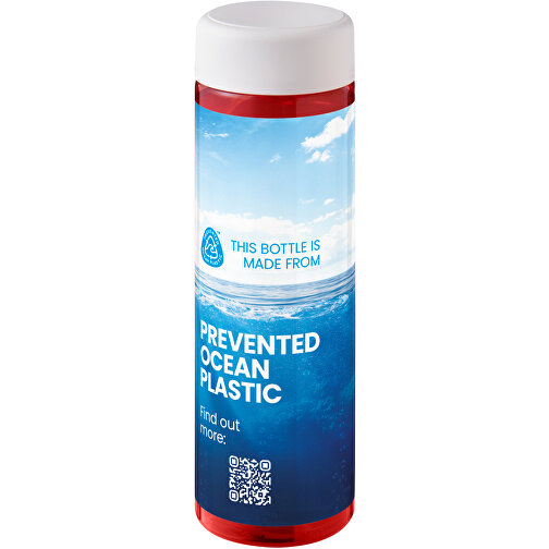H2O Active® Eco Vibe 850 Ml Wasserflasche Mit Drehdeckel , rot / weiss, PCR Kunststoff, PP Kunststoff, 22,90cm (Höhe), Bild 2