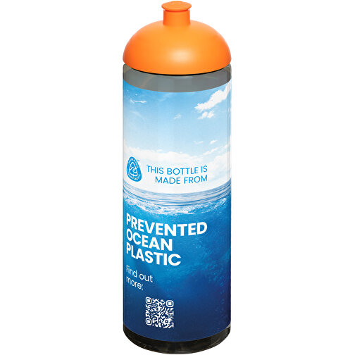 H2O Active® Eco Vibe 850 Ml Sportflasche Mit Stülpdeckel , kohle / orange, PCR Kunststoff, 90% PP Kunststoff, 10% TPE Kunststoff, 24,60cm (Höhe), Bild 2
