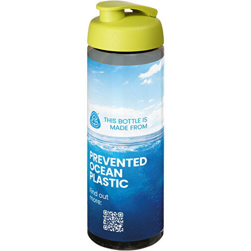 H2O Active® Eco Vibe 850 Ml Sportflasche Mit Klappdeckel , kohle / limone, PCR Kunststoff, PP Kunststoff, 24,40cm (Höhe), Bild 2