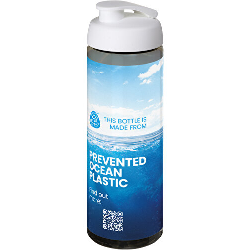 H2O Active® Eco Vibe 850 Ml Sportflasche Mit Klappdeckel , kohle / weiss, PCR Kunststoff, PP Kunststoff, 24,40cm (Höhe), Bild 2