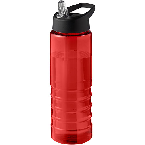 H2O Active® Eco Treble 750 Ml Sportflasche Mit Stülpdeckel , rot / schwarz, PCR Kunststoff, 72% PP Kunststoff, 17% SAN Kunststoff, 11% PE Kunststoff, 22,80cm (Höhe), Bild 1