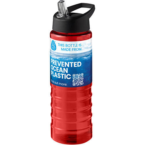 H2O Active® Eco Treble 750 Ml Sportflasche Mit Stülpdeckel , rot / schwarz, PCR Kunststoff, 72% PP Kunststoff, 17% SAN Kunststoff, 11% PE Kunststoff, 22,80cm (Höhe), Bild 2