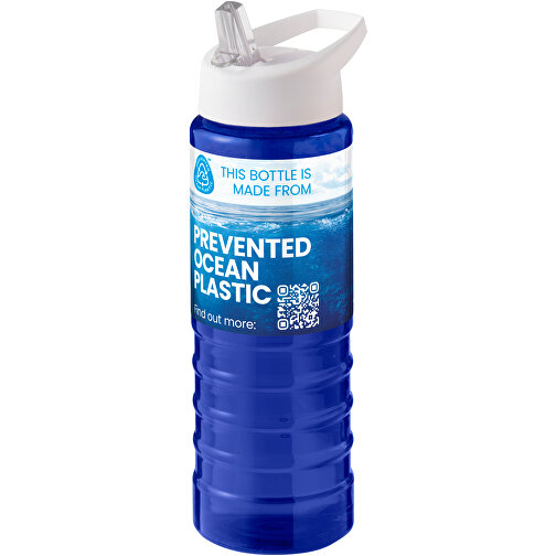 H2O Active® Eco Treble 750 Ml Sportflasche Mit Stülpdeckel , blau / weiss, PCR Kunststoff, 72% PP Kunststoff, 17% SAN Kunststoff, 11% PE Kunststoff, 22,80cm (Höhe), Bild 2