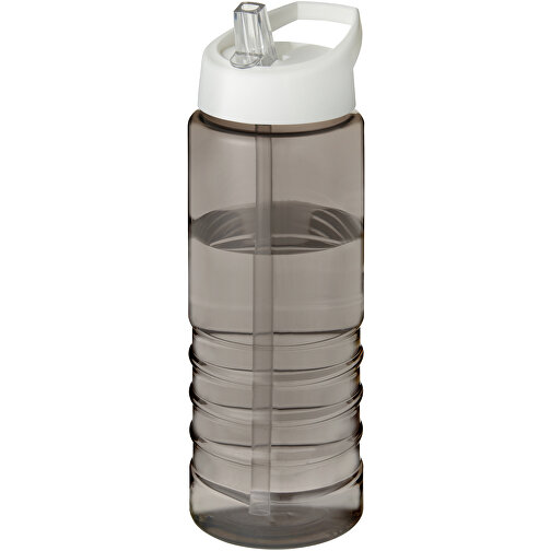 H2O Active® Eco Treble 750 Ml Sportflasche Mit Stülpdeckel , kohle / weiß, PCR Kunststoff, 72% PP Kunststoff, 17% SAN Kunststoff, 11% PE Kunststoff, 22,80cm (Höhe), Bild 1
