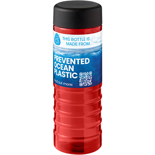 H2O Active® Eco Treble 750 Ml Sportflasche Mit Drehdeckel , rot / schwarz, PCR Kunststoff, PP Kunststoff, 21,60cm (Höhe), Bild 2