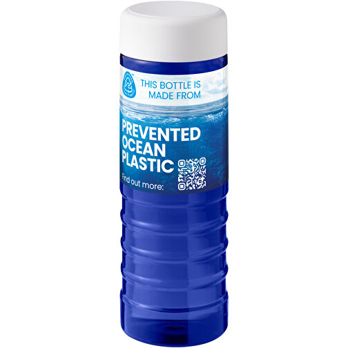 H2O Active® Eco Treble 750 Ml Sportflasche Mit Drehdeckel , blau / weiss, PCR Kunststoff, PP Kunststoff, 21,60cm (Höhe), Bild 2